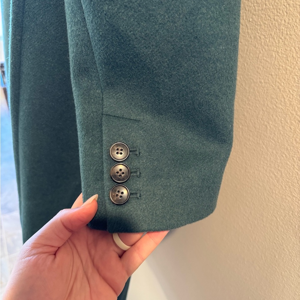 NWT LOFT Rich Teal Green Wool Coat Pea Coat - Picture 4 of 11